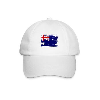 Australien Flagge Down Under Australische Fahne - Baseballkappe - Weiß/Weiß - Vorne