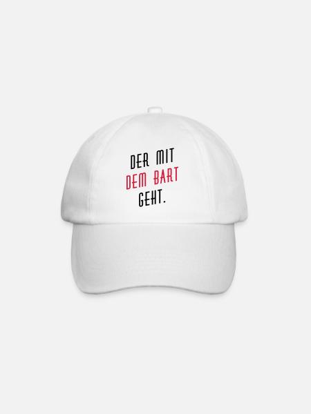 Der mit dem Bart geht. - Baseballkappe - Weiß/Weiß