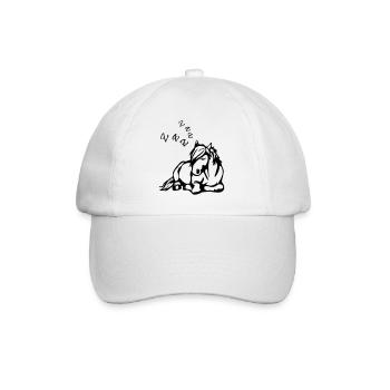 ZZZ Schlafendes Pferd - Baseballkappe - Weiß/Weiß - Vorne