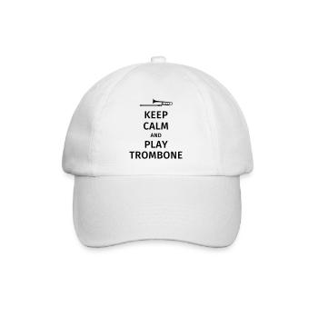 keep calm and play trombone - Baseballkappe - Weiß/Weiß - Vorne