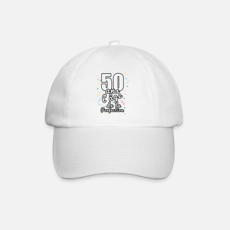 50 ans - Casquette classique - blanc/blanc
