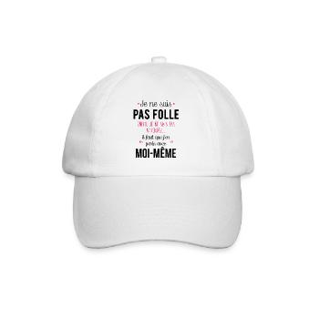 Je ne suis pas folle - Casquette classique - blanc/blanc - Devant