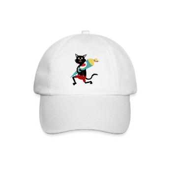Katze_Schultüte - Baseballkappe - Weiß/Weiß - Vorne