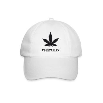 Weed Vegetarian - Baseballkappe - Weiß/Weiß - Vorne