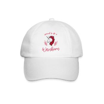 Proud to be a Weinhorn - Baseballkappe - Weiß/Weiß - Vorne