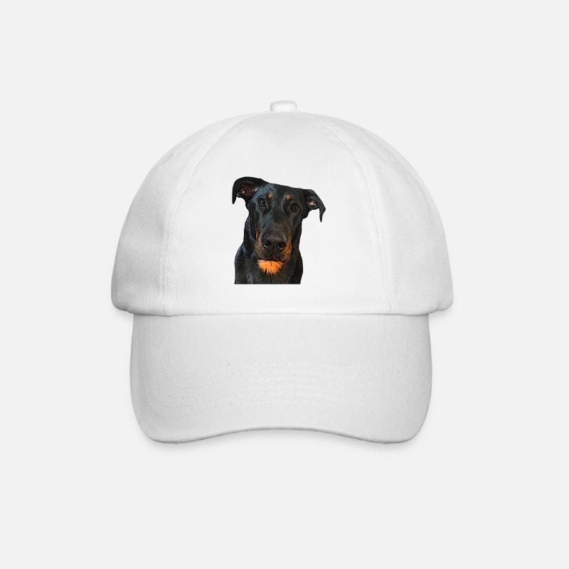 Blick auf den Beauceron - Baseballkappe - Weiß/Weiß