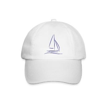 Sailboat Silhouette – Maritime Design Blue - Baseball Cap - white/white - Front