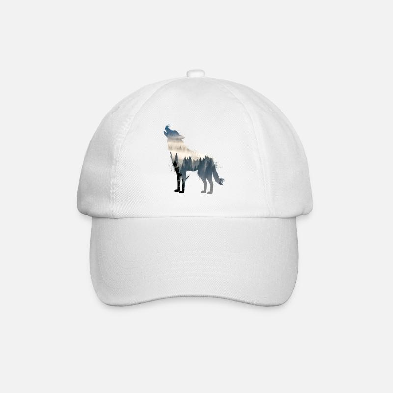 wolf - Baseball Cap - white/white