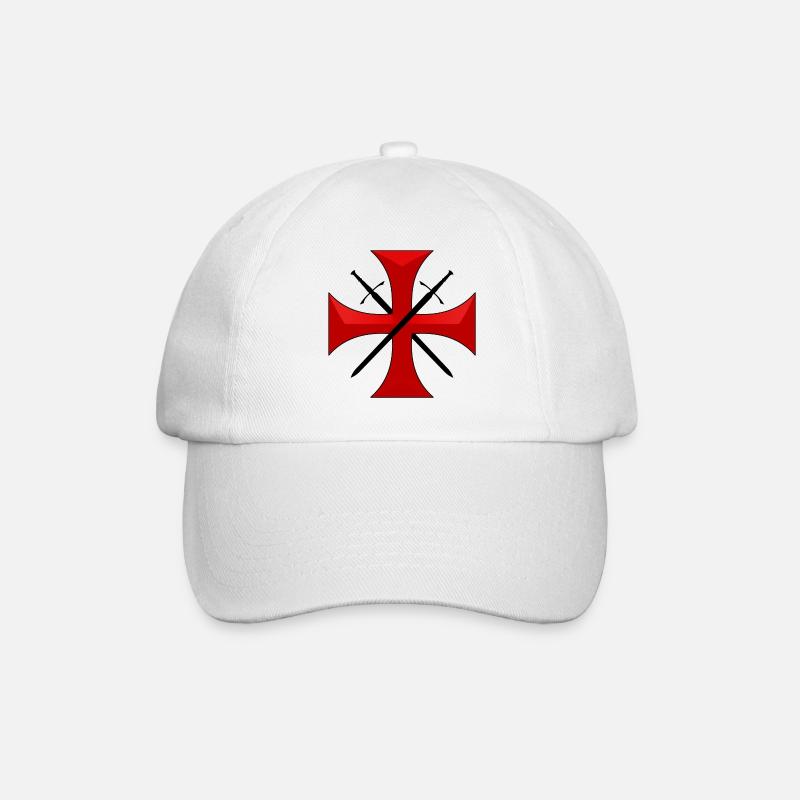 Templar cross and swords - Casquette classique - blanc/blanc