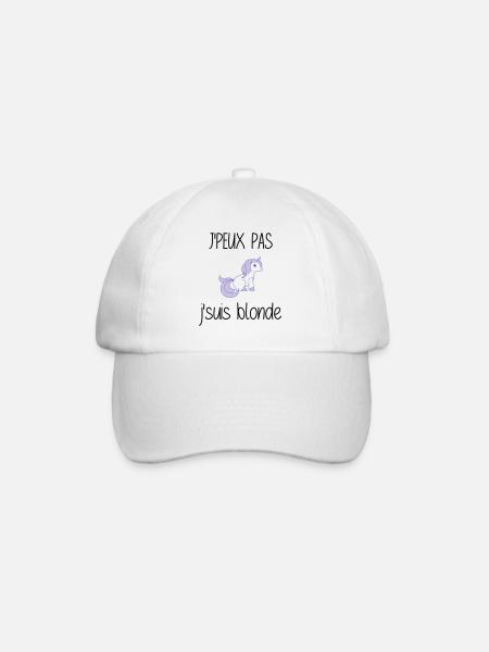 j'peux pas j'suis blonde - Casquette classique - blanc/blanc