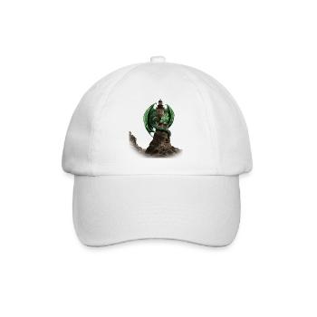 Drachen Leuchtturm von Custom - Baseballkappe - Weiß/Weiß - Vorne