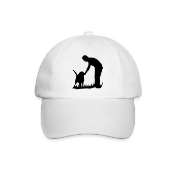 Les meilleurs amis - chien et propriétaire silouette - Casquette classique - blanc/blanc - Devant