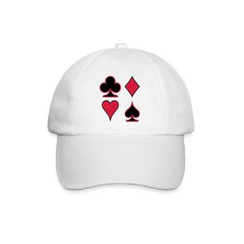 Poker Deck Dealer Trumpf Spielkarten Skat Canasta - Baseballkappe - Weiß/Weiß - Vorne
