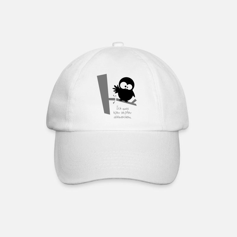 Eine Eule // Ich muss hier leider abbrechen. - Baseballkappe - Weiß/Weiß