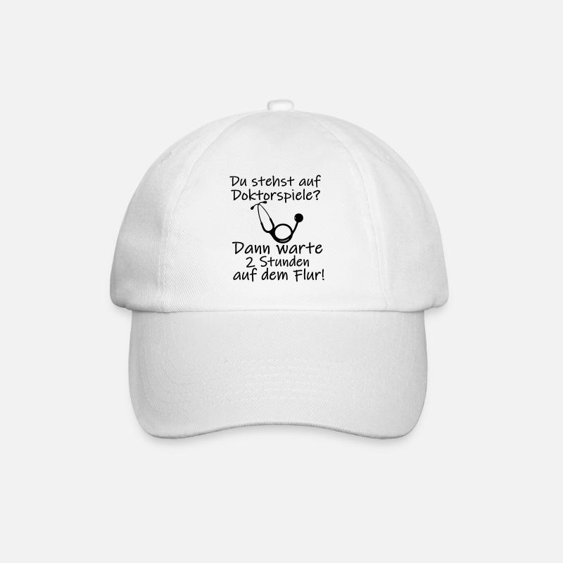 Doktorspiele Medizin Doktor lustig Spruch Geschenk - Baseballkappe - Weiß/Weiß