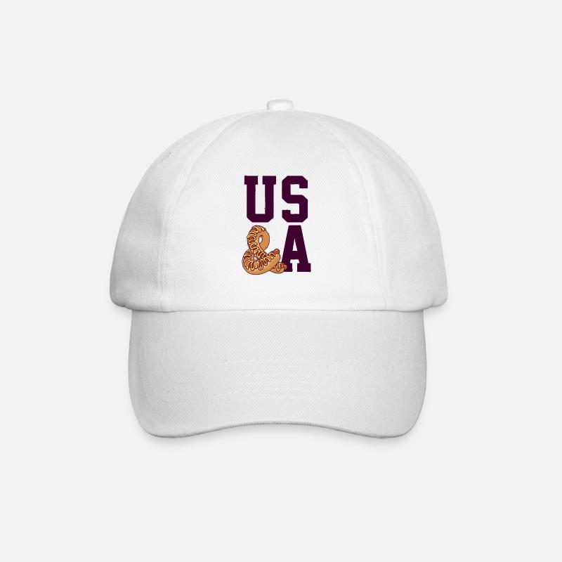 USA - Baseball Cap - white/white