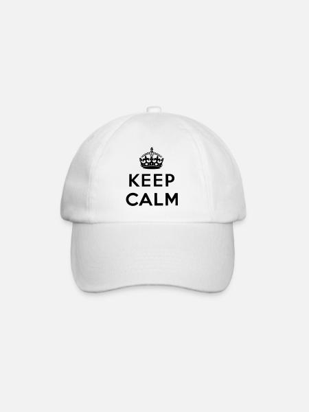 Keep Calm - Baseballkappe - Weiß/Weiß