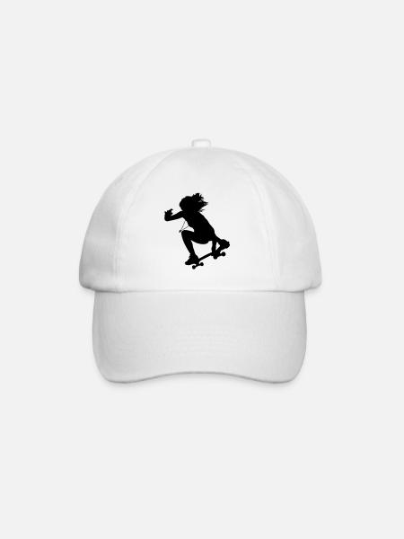 Skate Girl Skate Longboard - Baseball Cap - white/white