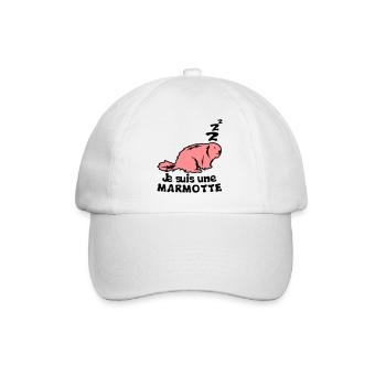 je suis une marmotte animal expression - Casquette classique - blanc/blanc - Devant