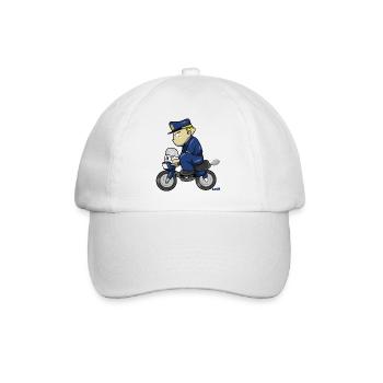 Policier Drôle Moto HARIZ Police Garçon Blague - Casquette classique - blanc/blanc - Devant