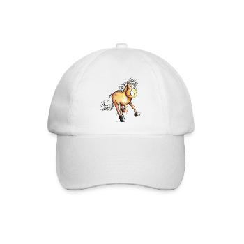 Running Haflinger - Baseball Cap - white/white - Front