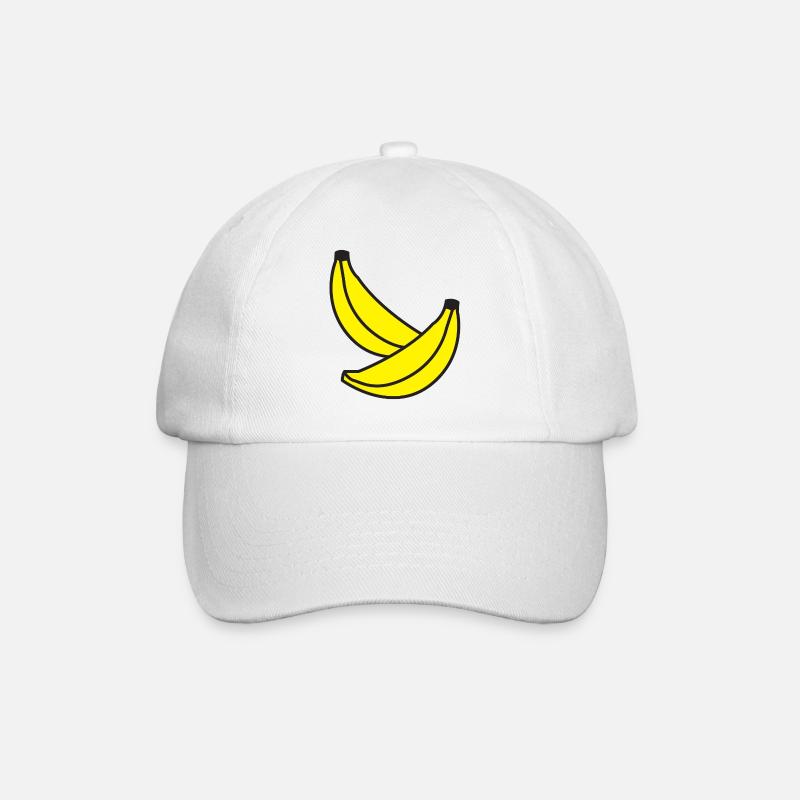 two bananas - Baseball Cap - white/white