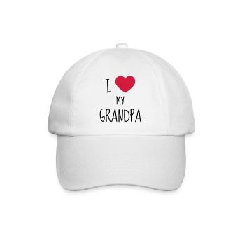 Grandpa Grandad Grandfather Family Baby Funny - Baseball Cap - white/white - Front