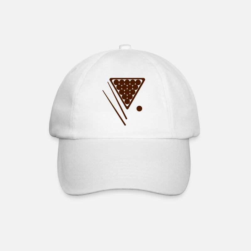 Snooker Rack and Cues - Baseball Cap - white/white