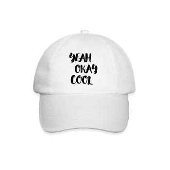 yeah okay cool - Baseballkappe - Weiß/Weiß - Vorne