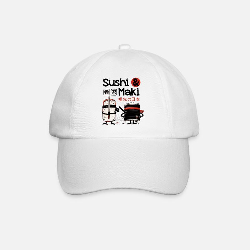 Sushi & Maki - Baseballkappe - Weiß/Weiß