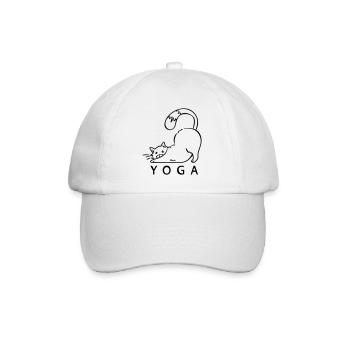 Yoga Katze Katzenyoga süß Katze lustig Namaste cat - Baseballkappe - Weiß/Weiß - Vorne