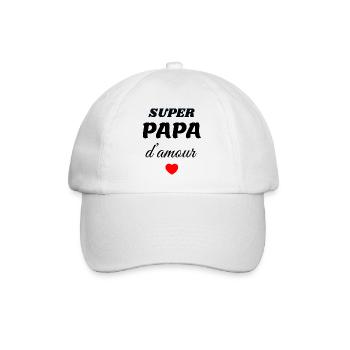 Super Papa d'amour V1 - Casquette classique - blanc/blanc - Devant