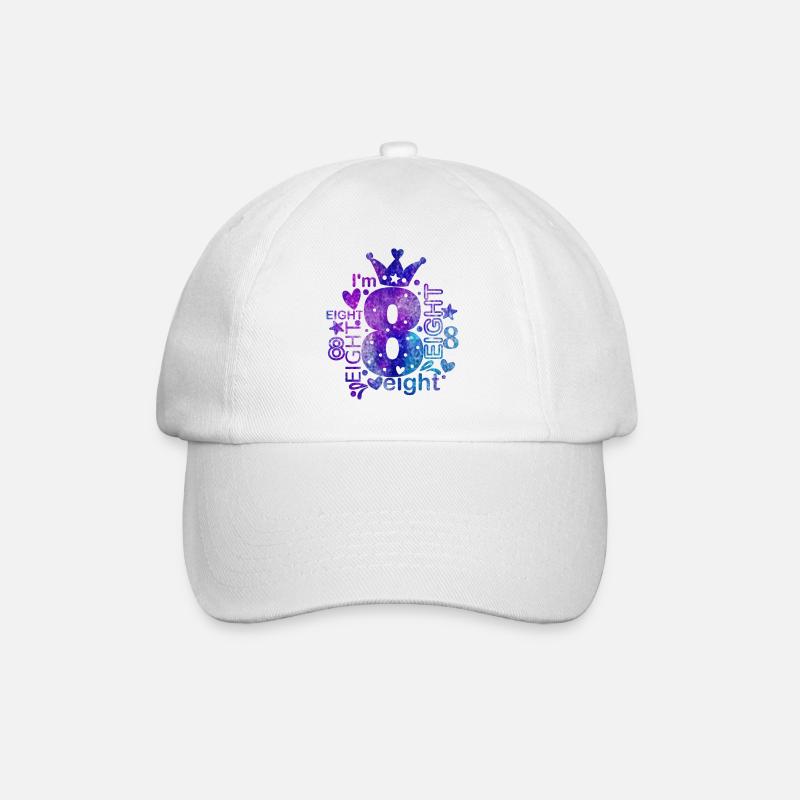 I'm 8 - Baseballkappe - Weiß/Weiß
