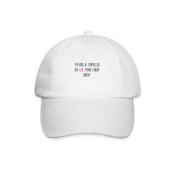Y'a pas à tortiller du cul pour chier droit - Casquette classique - blanc/blanc - Devant