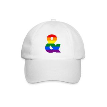 Pride Rainbow Ampersand - Baseball Cap - white/white - Front