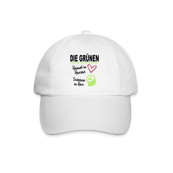 Politik Die Grünen Sprüche Scheisse Hirn - Baseballkappe - Weiß/Weiß - Vorne