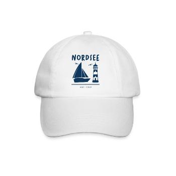 North Sea Germany Ship Lighthouse Gift - Baseball Cap - white/white - Front