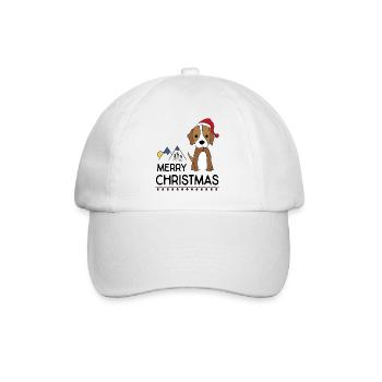 Noël drôle avec un chien pour des amis - Casquette classique - blanc/blanc - Devant