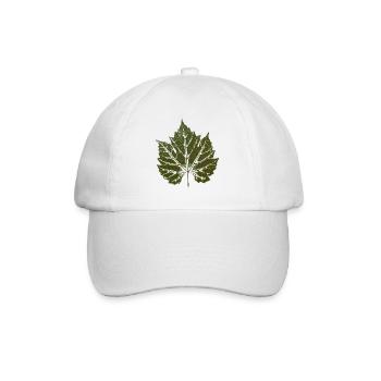 Grape leaf GREEN - leaf print - WINER & GARDEN - Baseball Cap - white/white - Front