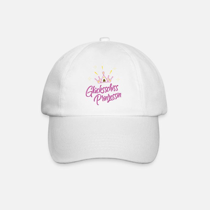 Glücksschiss Prinzessin 1 - Baseballkappe - Weiß/Weiß