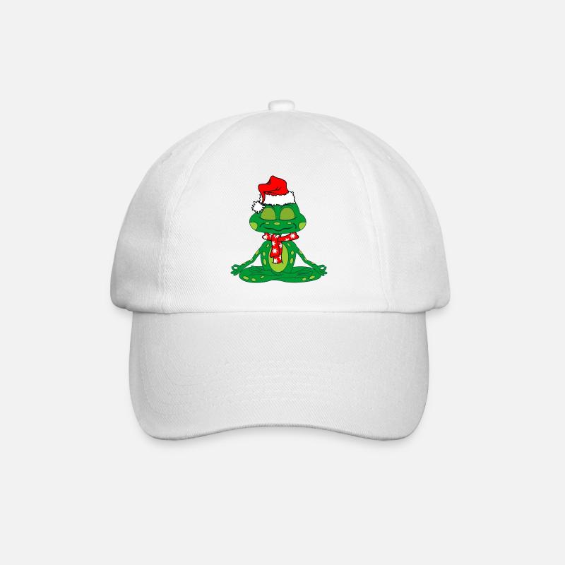 Méditation grenouille Noël - Casquette classique - blanc/blanc