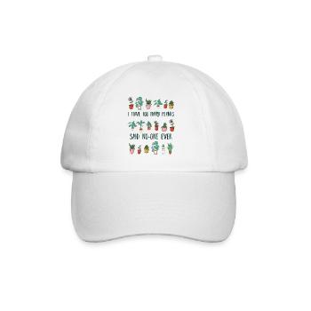 Lustiges zu viele Pflanzen-Gartengeschenk - Baseballkappe - Weiß/Weiß - Vorne