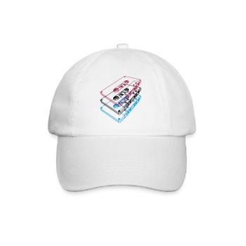 Cassette 3D – Retro Mixtape Vintage Perspective - Baseball Cap - white/white - Front