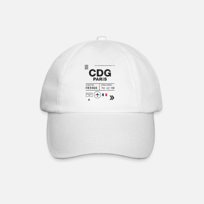 Étiquette de l'aéroport de Paris - Paris - Casquette classique - blanc/blanc