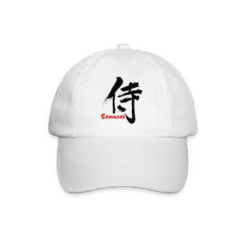 Samurai in Japanese kanji script - Baseball Cap - white/white - Front