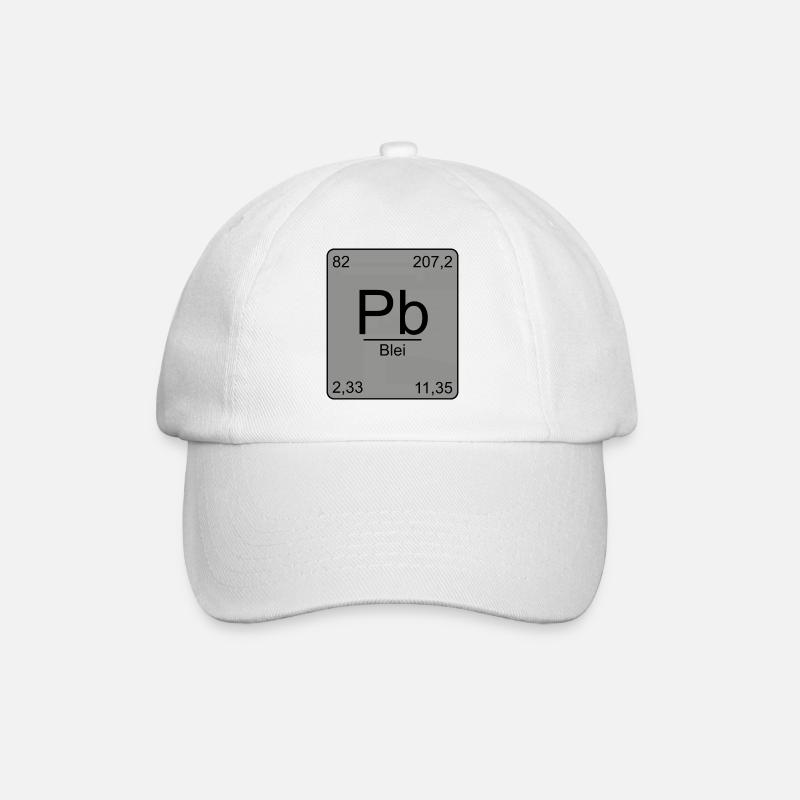 Blei, Periodensystem, Chemie, Physik, Element - Baseballkappe - Weiß/Weiß