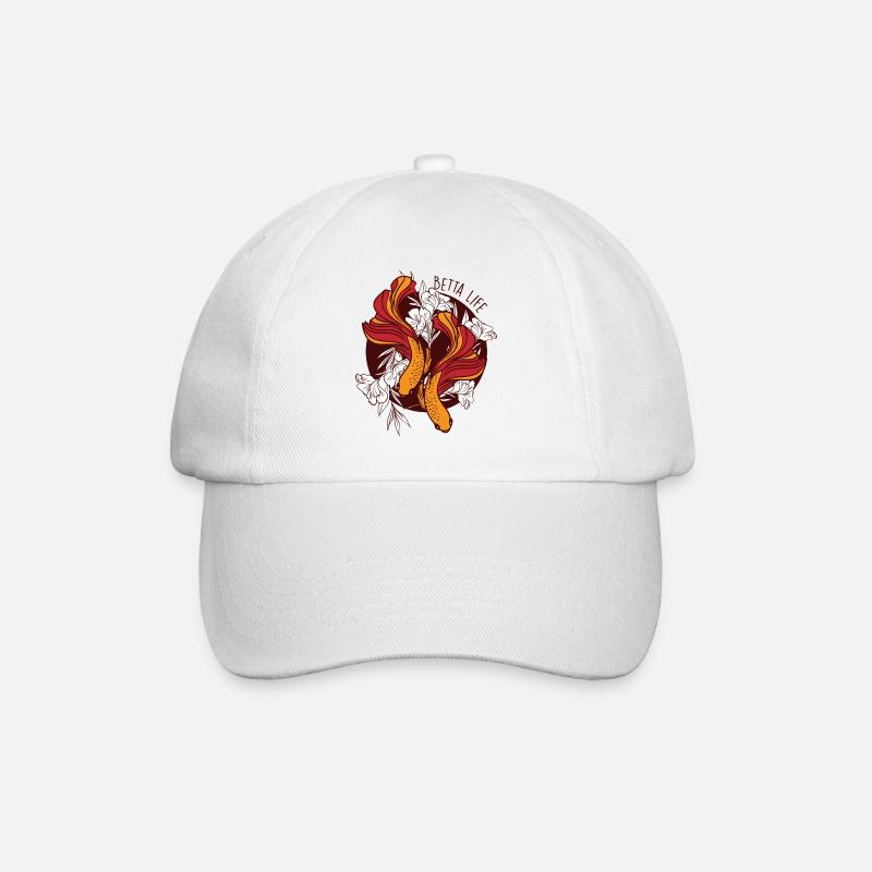 Siamesischer Kampffisch Betta Life - Baseballkappe - Weiß/Weiß