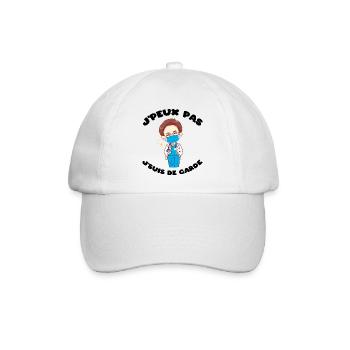 J'peux pas j'suis de garde Humour soignant cadeau - Casquette classique - blanc/blanc - Devant