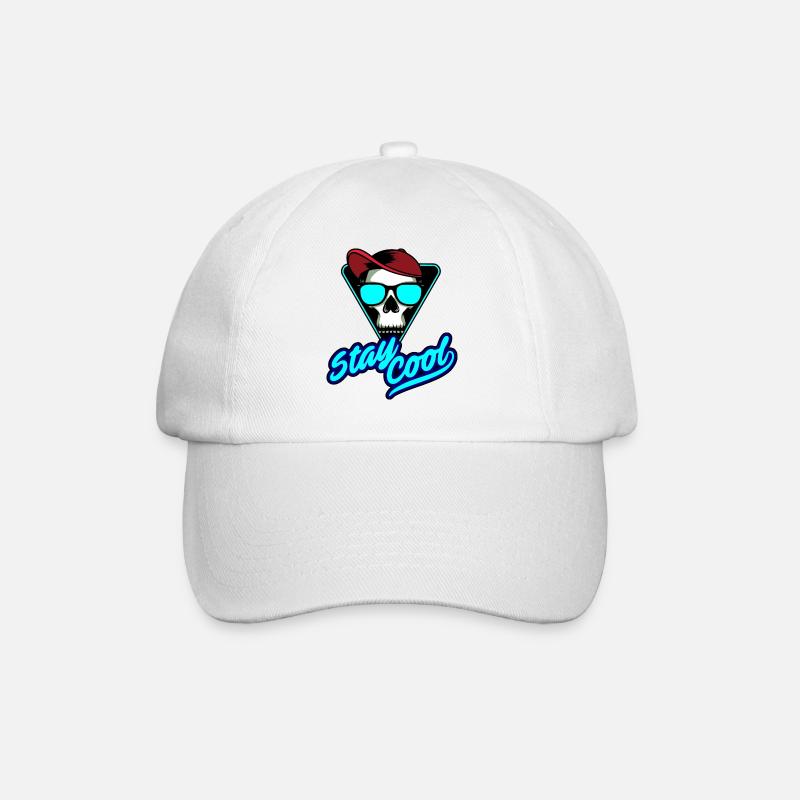 Totenkopf - Baseballkappe - Weiß/Weiß