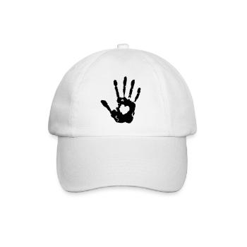 Stop main droite avec empreinte cardiaque print - Casquette classique - blanc/blanc - Devant